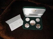 Подарочный набор из 5-ти серебряных монет Евро-2012 в футляре